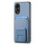 For OPPO Reno8 T 4G Carbon Fiber Card Bag Fold Stand Phone Case(Blue)