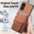 For OPPO Reno9 5G Carbon Fiber Card Bag Fold Stand Phone Case(Brown)