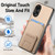 For OPPO Reno9 5G Carbon Fiber Card Bag Fold Stand Phone Case(Khaki)