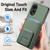For OPPO Reno8 5G Carbon Fiber Card Bag Fold Stand Phone Case(Green)