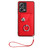 For Xiaomi Poco X5/Redmi Note 12 5G Global Organ Card Bag Ring Holder PU Phone Case with Lanyard(Red)