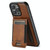 For iPhone 13 Pro Max Suteni H17 Oil Eax Leather MagSafe Detachable Wallet Phone Case(Brown)