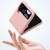 For Samsung Galaxy Z Flip3 5G/Z Flip4 5G PC Skin Feel Integrated Foldable Mid Shaft Phone Case(Pink Cyan)