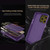 For iPhone 14 Electroplating Litchi Grain Large Window Phone Case(Purple)