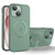 For iPhone 15 Plus MagSafe Holder PC Hybrid TPU Phone Case(Green)