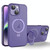 For iPhone 14 MagSafe Holder PC Hybrid TPU Phone Case(Deep Purple)