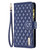 For Honor X9b/Magic6 Lite 5G Diamond Lattice Zipper Wallet Leather Flip Phone Case(Blue)
