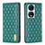 For Honor X7b Diamond Lattice Magnetic Leather Flip Phone Case(Green)