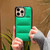 For iPhone 11 Big Hole Eiderdown Airbag Phone Case(Green)
