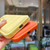 For iPhone 12 Pro Fine Hole Eiderdown Airbag Phone Case(Yellow)