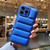 For iPhone 12 Fine Hole Eiderdown Airbag Phone Case(Blue)