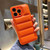 For iPhone 12 Fine Hole Eiderdown Airbag Phone Case(Orange)