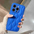 For iPhone 12 Fine Hole 8-shaped Texture Eiderdown Airbag Phone Case(Blue)