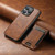For iPhone 14 Pro Max Suteni H17 Oil Eax Leather MagSafe Detachable Wallet Phone Case(Brown)