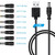 8 In 1 DC Power Cord USB Multi-Function Interchange Plug USB Charging Cable(Black)