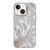 For iPhone 15 Color Silver IMD Feather Pattern Shockproof Phone Case