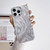 For iPhone 14 Color Silver IMD Feather Pattern Shockproof Phone Case