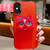 For iPhone X / XS New Year Lion Dance Plush Doll Phone Case(Red Back Red Lion)