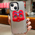 For iPhone 14 Plus New Year Lion Dance Plush Doll Phone Case(Grey Back Red Lion)