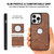 For iPhone 15 Splicing Sewing Hollow Cutout PU Phone Case(Brown)