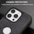 For iPhone 15 Plus Splicing Sewing Hollow Cutout PU Phone Case(Black)
