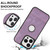 For iPhone 15 Splicing Sewing Hollow Cutout PU Phone Case(Purple)