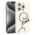 For iPhone 15 Pro Max Stickman Pattern Liquid Silicone Phone Case(White)