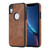 For iPhone XR Splicing Sewing Hollow Cutout PU Phone Case(Brown)