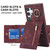 For Samsung Galaxy S24 Ultra 5G Retro Ring and Zipper RFID Card Slot Phone Case(Wine Red)