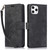 For iPhone 12 Pro Max Orchid Butterfly Embossed Leather Phone Case(Black)