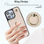 For iPhone 14 YM005 Skin Feel Card Bag Phone Case with Long Lanyard(Apricot)