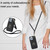 For iPhone 14 YM005 Skin Feel Card Bag Phone Case with Long Lanyard(Black)