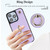 For iPhone XR YM005 Skin Feel Card Bag Phone Case with Long Lanyard(Light Purple)