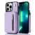 For iPhone 13 Pro YM006 Skin Feel Zipper Card Bag Phone Case with Dual Lanyard(Light Purple)