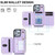 For iPhone 14 Plus YM006 Skin Feel Zipper Card Bag Phone Case with Dual Lanyard(Light Purple)