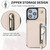 For iPhone SE 2020 / 2020 / 8 / 7 YM006 Skin Feel Zipper Card Bag Phone Case with Dual Lanyard(Apricot)