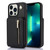 For iPhone 13 Pro YM006 Skin Feel Zipper Card Bag Phone Case with Dual Lanyard(Black)