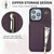 For iPhone 11 YM006 Skin Feel Zipper Card Bag Phone Case with Dual Lanyard(Dark Purple)