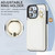 For iPhone 15 Pro YM006 Ring Holder Card Bag Skin Feel Phone Case(White)