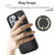 For iPhone 15 Plus YM006 Ring Holder Card Bag Skin Feel Phone Case(Black)