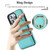 For iPhone 13 YM006 Ring Holder Card Bag Skin Feel Phone Case(Green)