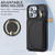 For iPhone 15 YM006 Ring Holder Card Bag Skin Feel Phone Case(Black)