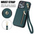 For iPhone 12 Pro Max YM006 Skin Feel Zipper Card Bag Phone Case with Dual Lanyard(Green)