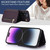 For iPhone 11 Pro YM006 Skin Feel Zipper Card Bag Phone Case with Dual Lanyard(Dark Purple)