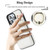 For iPhone 15 YM006 Ring Holder Card Bag Skin Feel Phone Case(White)