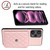 For Xiaomi Redmi Note 12 Turbo Rhombic Texture Card Bag RFID Phone Case with Long Lanyard(Rose Gold)