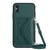 For iPhone XS Max Rhombic Texture Card Bag RFID Phone Case with Long Lanyard(Green)