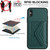 For iPhone XS Max Rhombic Texture Card Bag RFID Phone Case with Long Lanyard(Green)