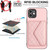 For iPhone 11 Rhombic Texture Card Bag RFID Phone Case with Long Lanyard(Rose Gold)