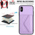For iPhone XS / X Rhombic Texture Card Bag RFID Phone Case with Long Lanyard(Light Purple)